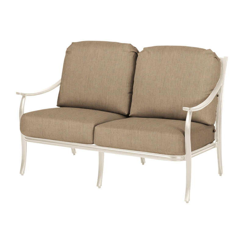Edge Outdoor 2 - Seat Loveseat, Canvas Heather Beige Sunbrella® Canvas, Midnight Gold
