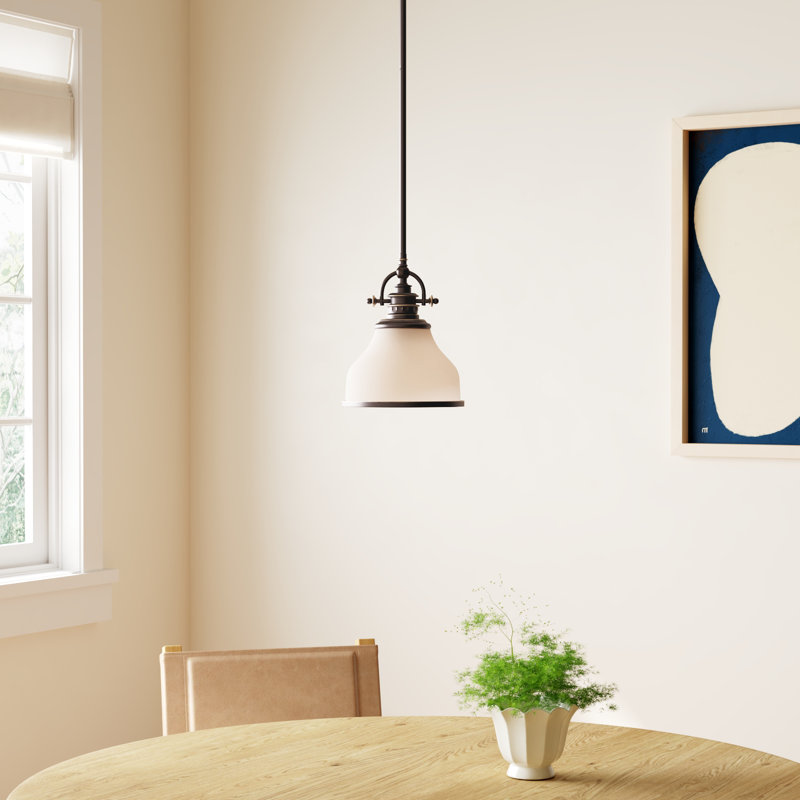 Maybery 1 - Light Dome Pendant, Palladian Bronze, 9.5" H x 8" W x 8" D, Opal Etched Glass