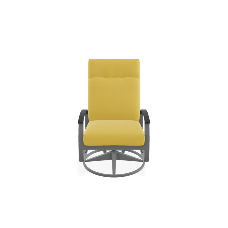 Chaise berçante pivotante réglable avec coussins Askar, Jaune 43A, Graphite classique P30, Graphite texturé
