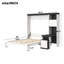 Lit escamotable double pleine grandeur avec bureau, tablettes de rangement et armoires-1062663809