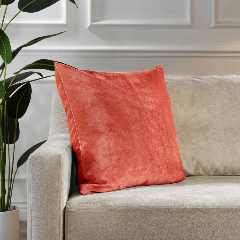 Housse de coussin en velours mat 1pc, Carré 12 po, Saumon