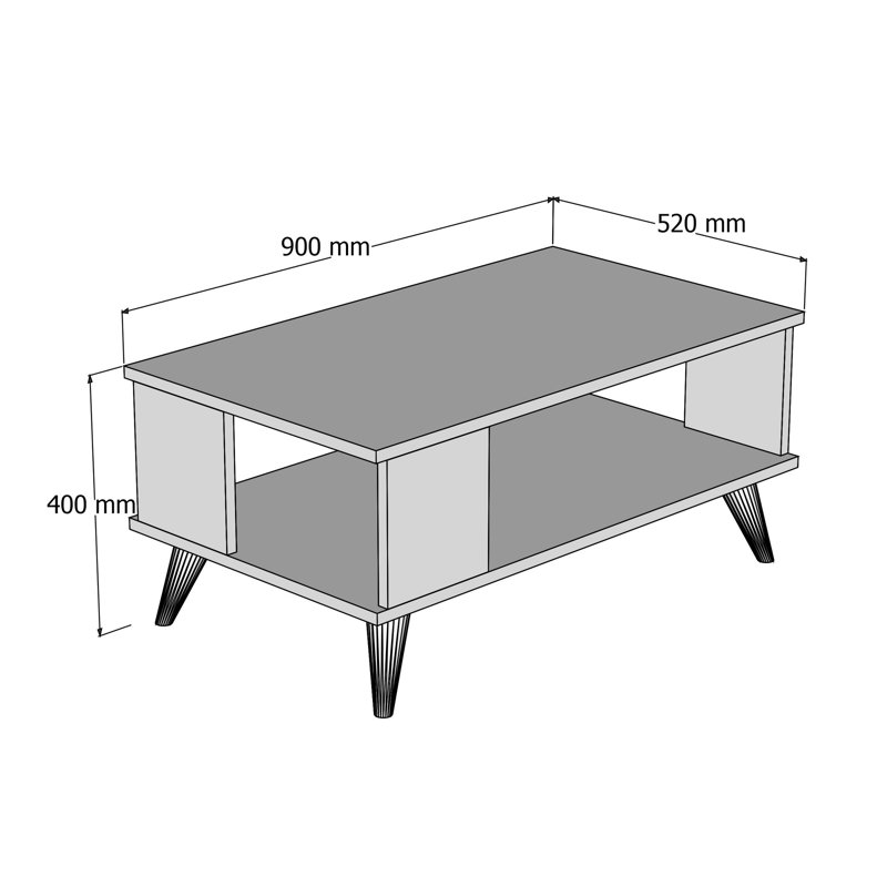 Modern Coffee Table, Atlantic Pine Color, 35.4 x 15.7 x 20.0 inches | 100% Melamine Coated Particle Board, Thickness: 0.7 inches | Stylish & Functional Design for Living Room, Elegant Home Décor Solution