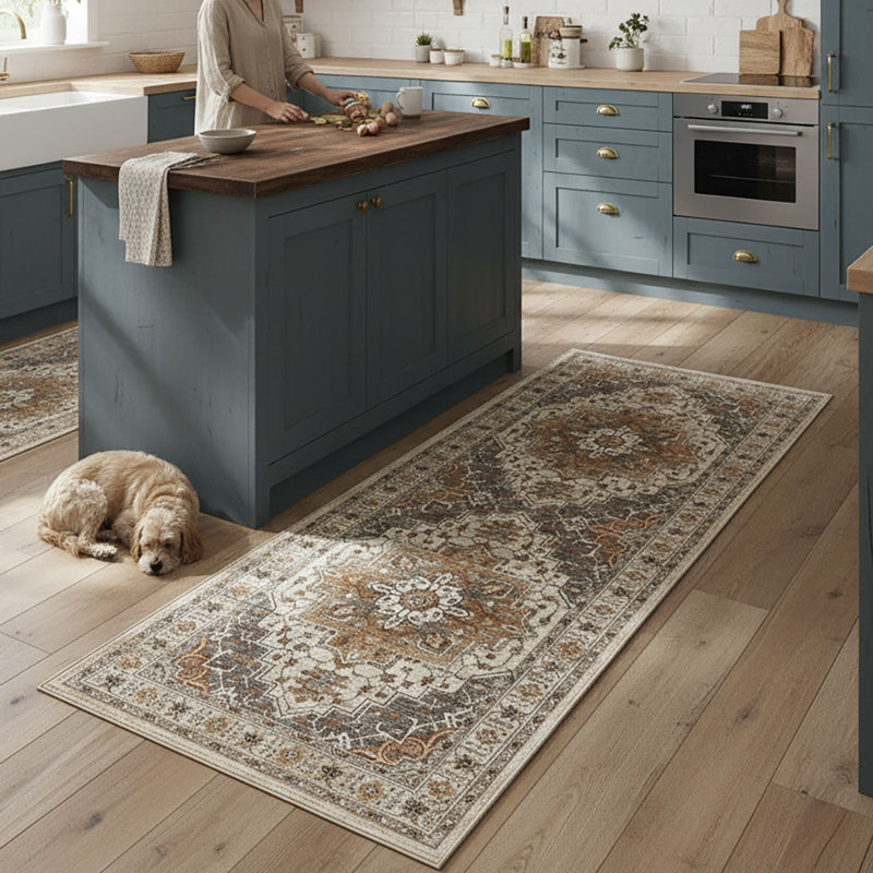 Washable Kitchen Runner Rug Low-Pile, 2' x 8' (Runner)