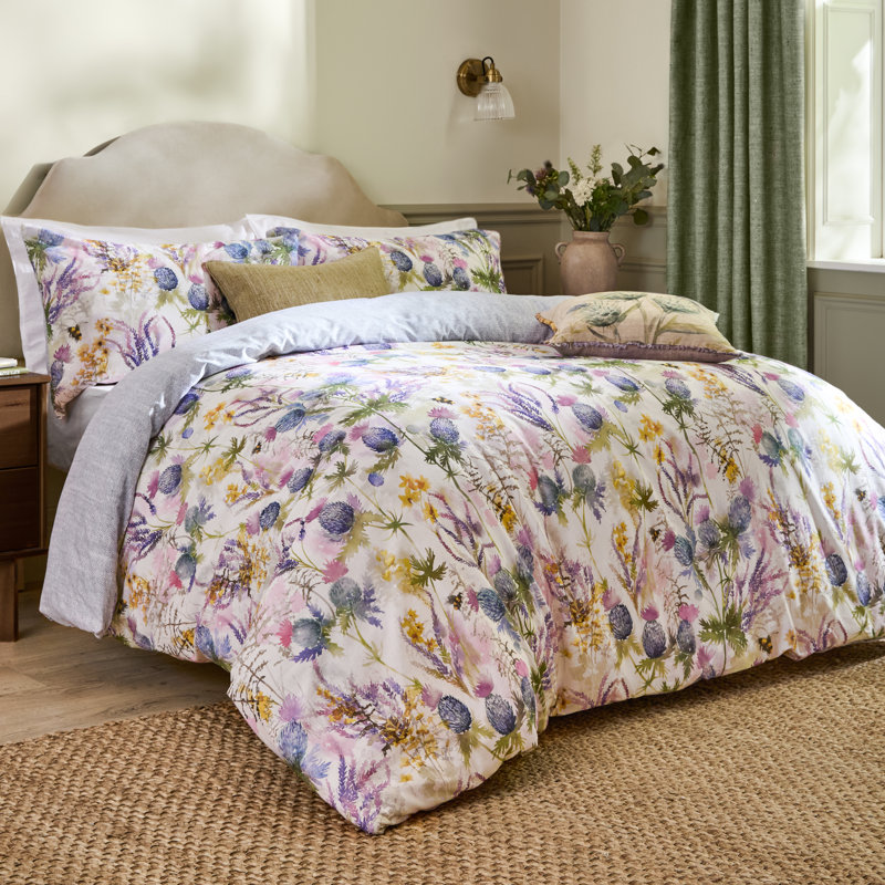 Cluaran Cotton Floral Duvet Cover Set with Pillowcases Included, Super King Duvet Cover + 2 Standard Pillowcases
