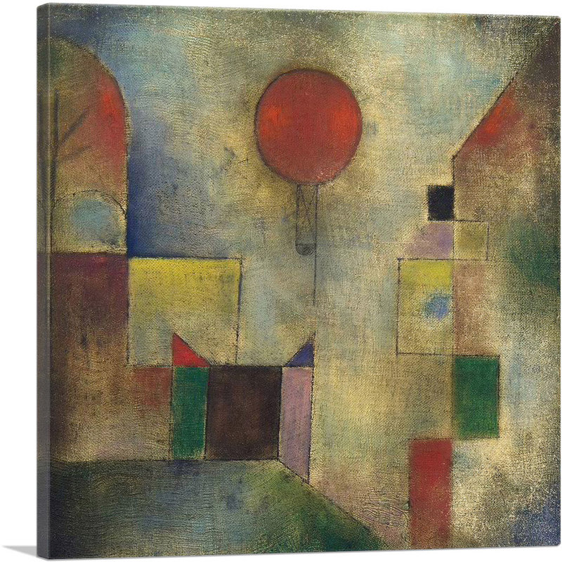 «Balloon 1922» par Paul Klee - reproduction d'art sur toile tendue, H 18 po x l 18 po x 1,5 po