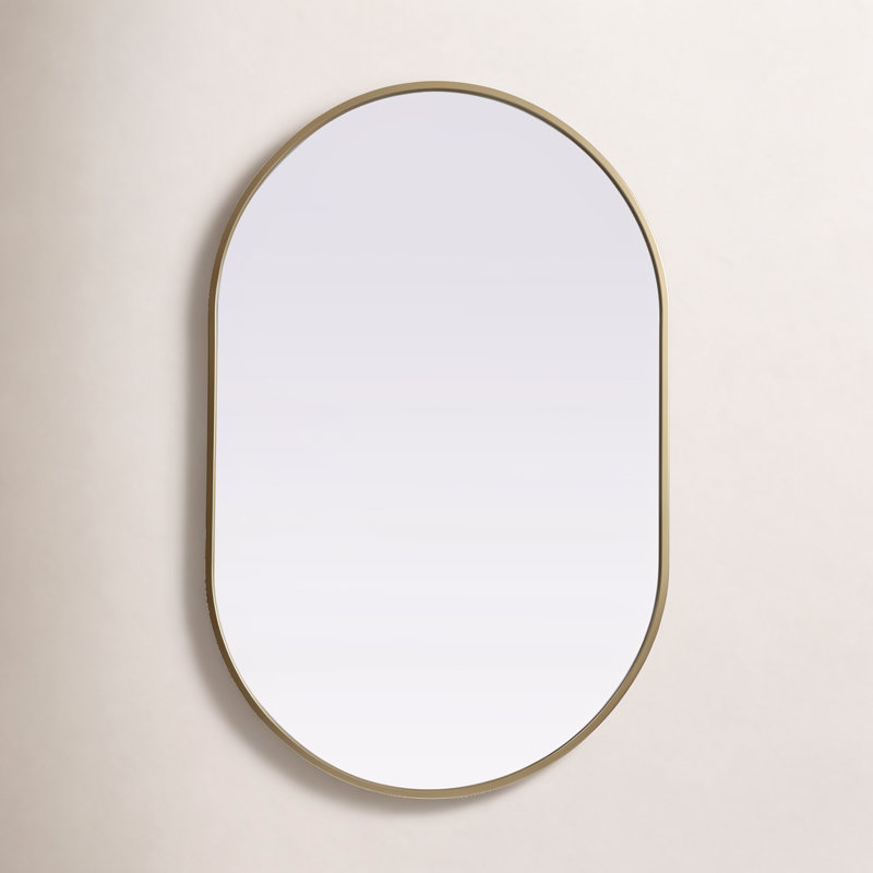 Sabine Metal Wall Mirror, Brass, 36" x 24"