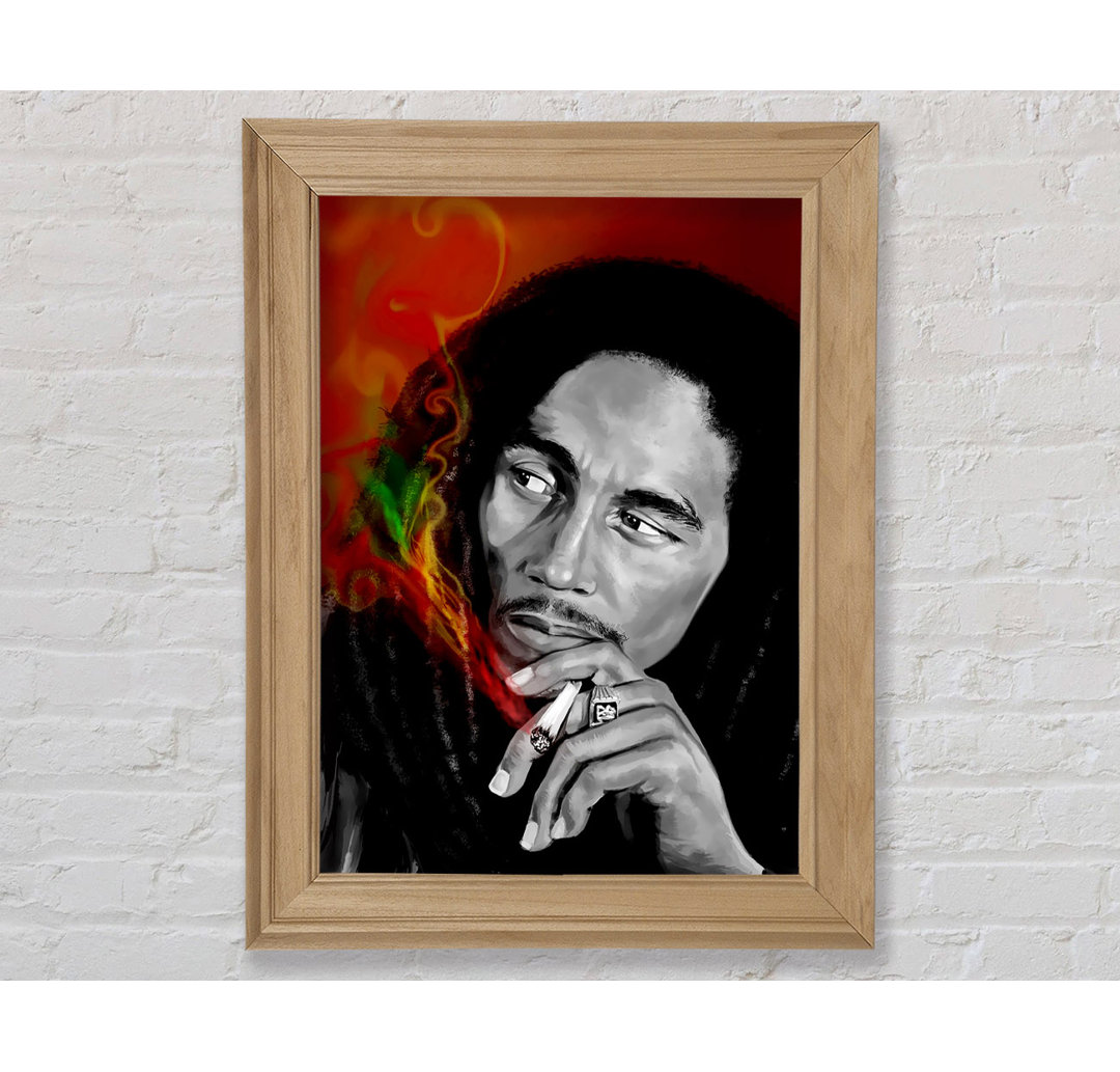 Bob Marley Smoke - Einzelner Bilderrahmen Kunstdrucke