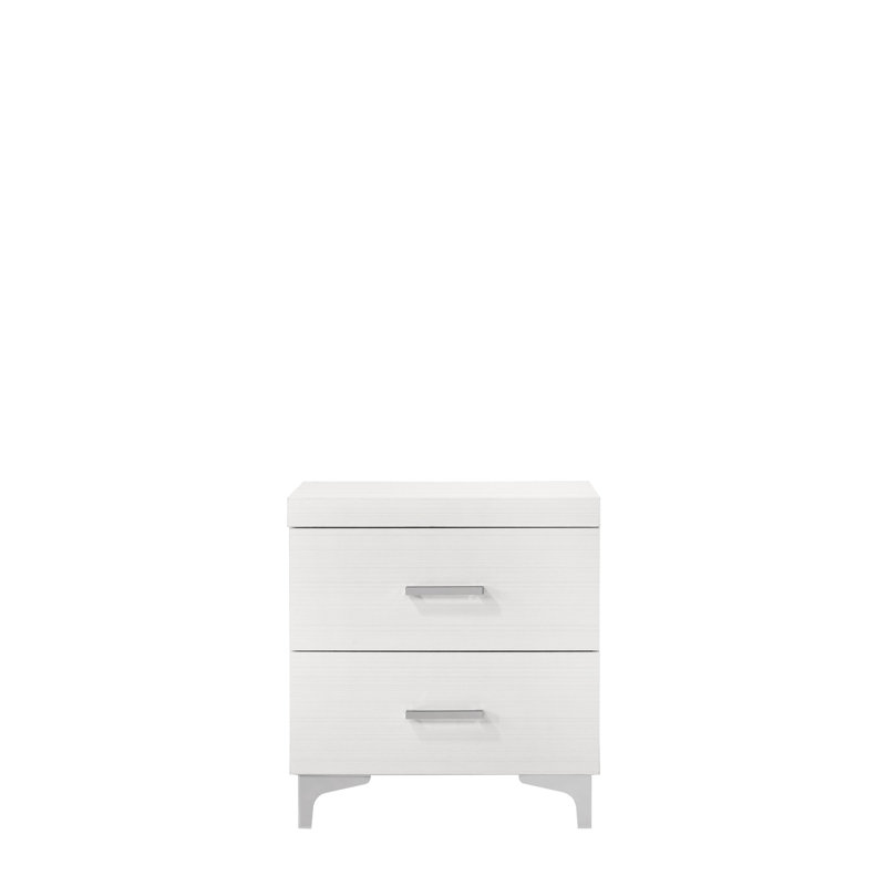 White - Finished Nightstand With English Style Front And Back Drawer Of 3/4 Extension Metal Center Glide, Constructed From Poplar Wood, Particle Board Laminated Veneer Along Metal, 15"W X 12"D 5"H
