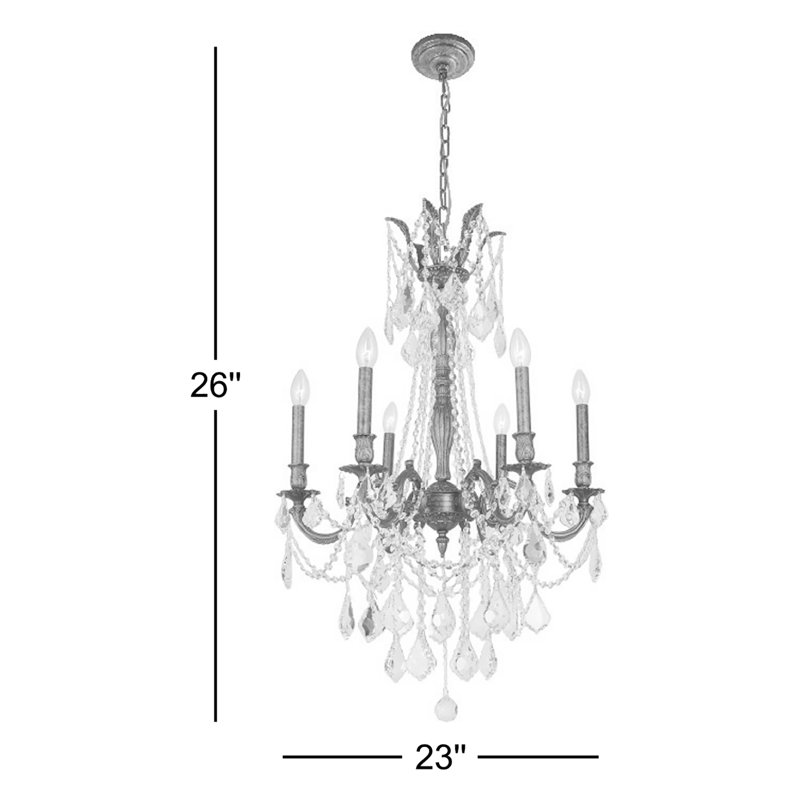 Lustre empire 6 lumières de style bougie Sincere, Bronze