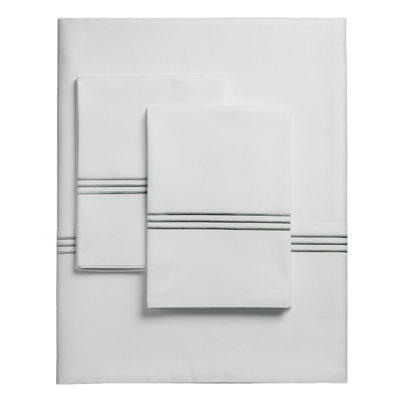 FIRENZE SHEET SET QUEEN WHITE/GREY