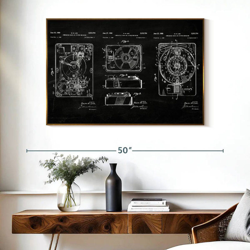 Mécanisme combiné de son et image, Cadre flottant doré, 40 po x 27 po