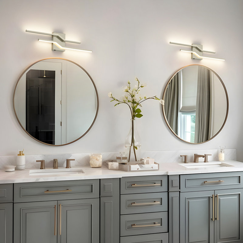 Luminaire de salle de bain à intensité variable à DEL avec 5 températures de couleur réglables, Nickel brossé