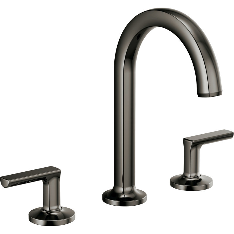 Kintsu® Widespread Lavatory Faucet with Arc Spout, Brilliance Black Onyx, 1.5 GPM, Lever Handle