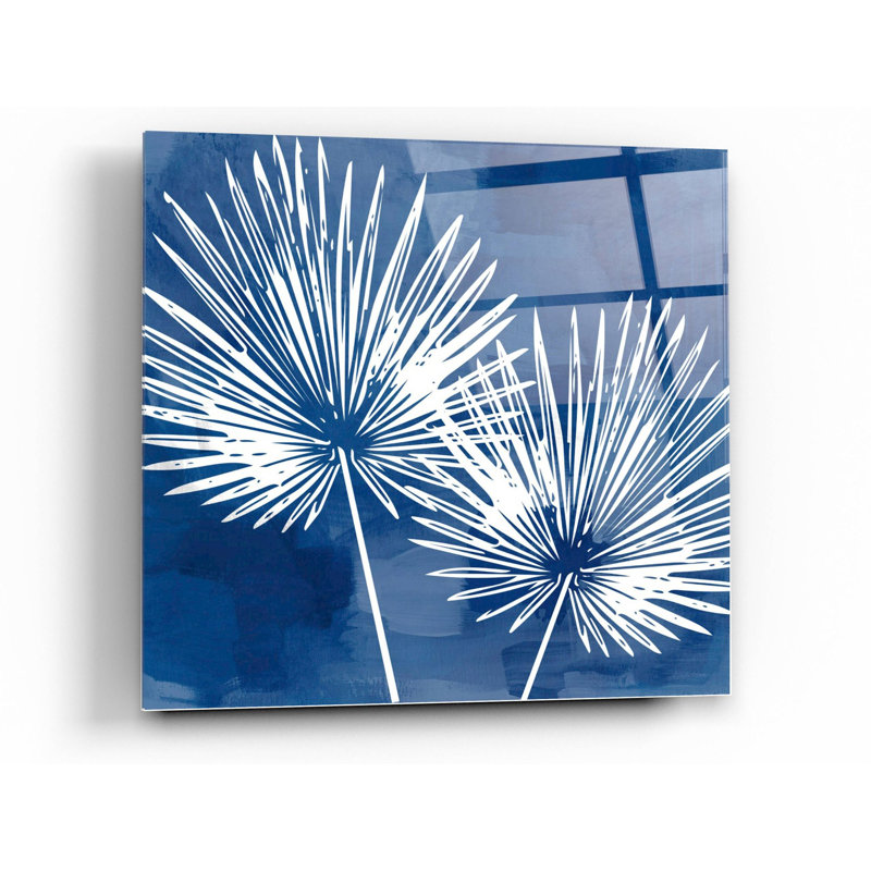 «Painted Sky Palms» par Linda Woods, art mural en verre acrylique, H 24 po x l 24 po x P 0,12 po
