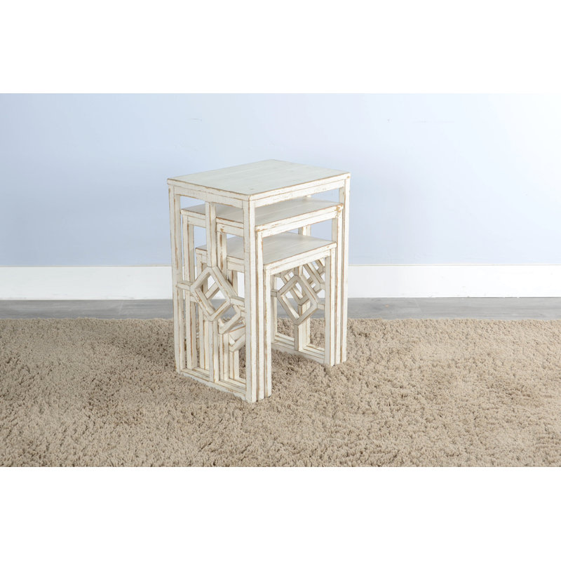 Ensemble de tables basses 3 pièces Charay, Sable blanc