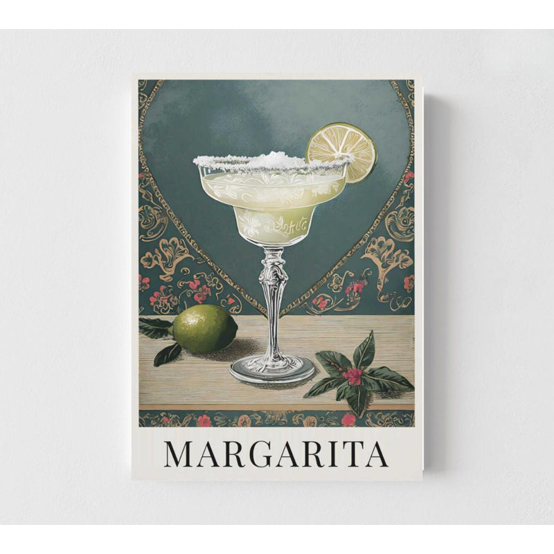 Margarita Art Print: Classic Cocktail Illustration, Does Not Apply, 16" H x 12" W, Frameless Print