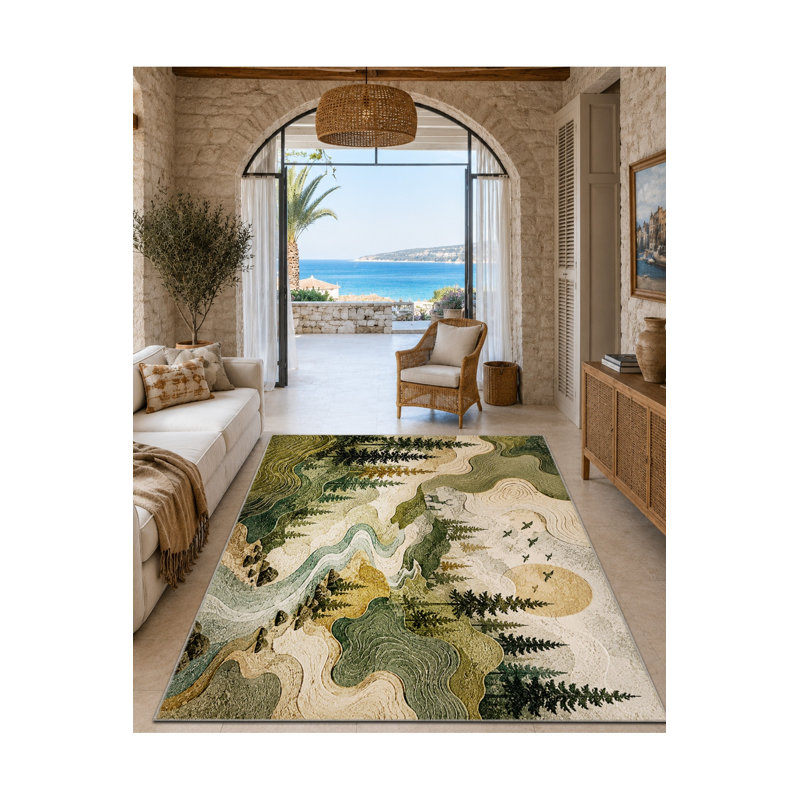 Tapis tissé à la crème Mosso, 4'11" x 9'10"