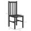 De 4 chaises noires à dossier à lattes, en pin massif, idéales pour la salle à manger, la cuisine, le salon, 4 cuisines peu encombrantes noires, dossier à lattes confortable, capacité de charge de 264 lb