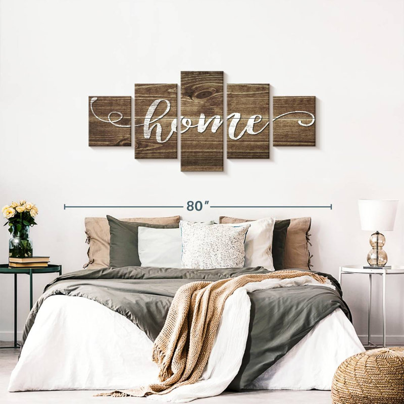Home Typographie 5 pièces, H 68 po x l 30 po x P 1,25 po
