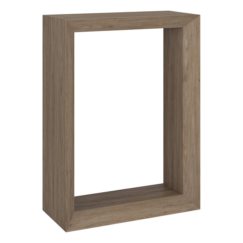 Osmond 22" Open Frame Console Table with Finished Back in Antiqued Gray Oak | Contemporary Minimalist Accent Table for Entryway or Living Room