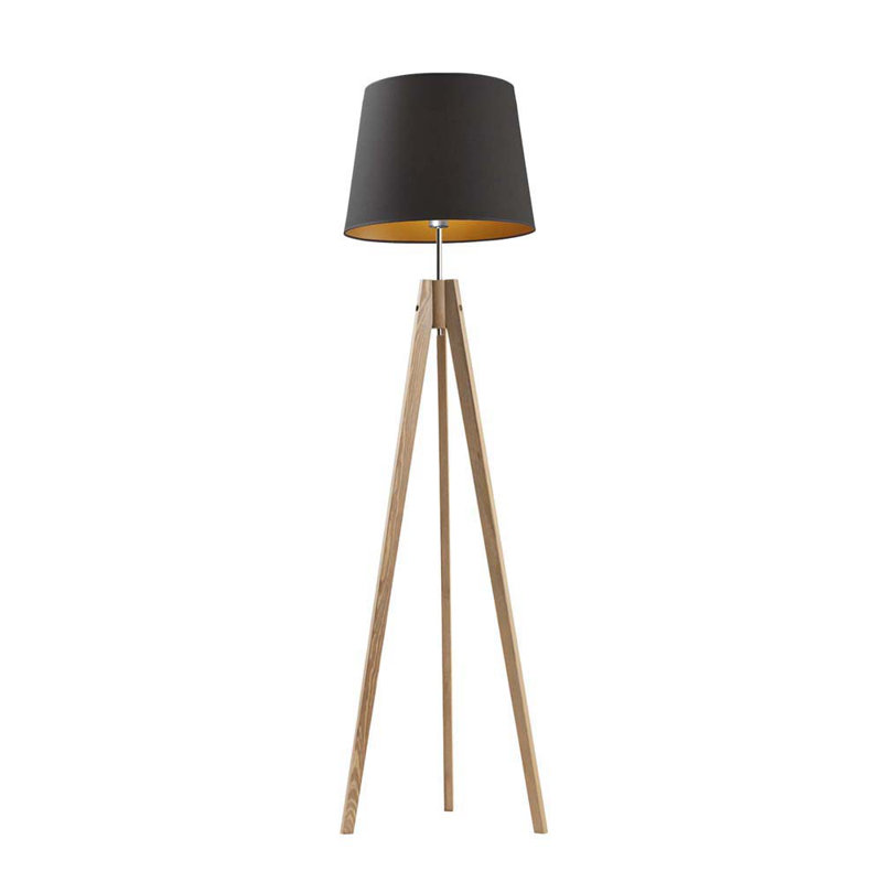 Bert 149cm Tripod Floor Lamp, Natural, Black
