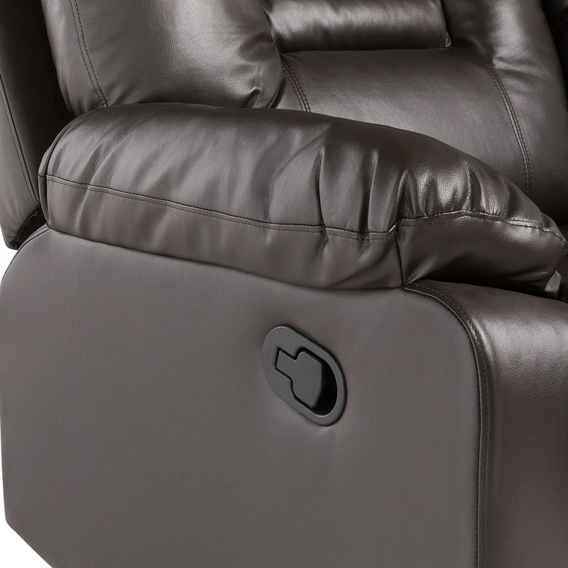 Bergen Faux Leather Reclining Loveseat, Brown