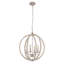 Lustre globe en bois 4 lumières