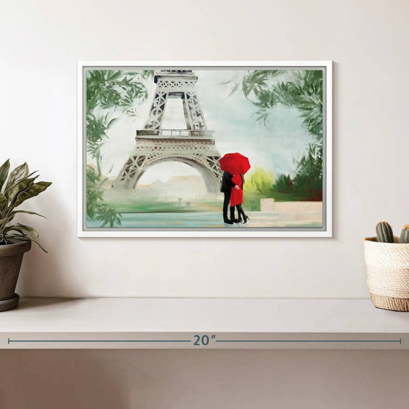 Romance tropicale à Paris, Cadre flottant blanc, 13 po x 9 po
