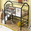 Lit mezzanine en métal avec toit et boîte de rangement, simple-871740127