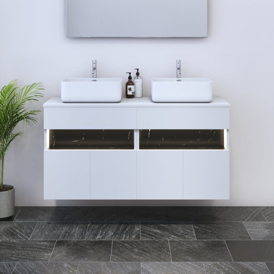 Lieke 47.2'' Double Bathroom Vanity with Top