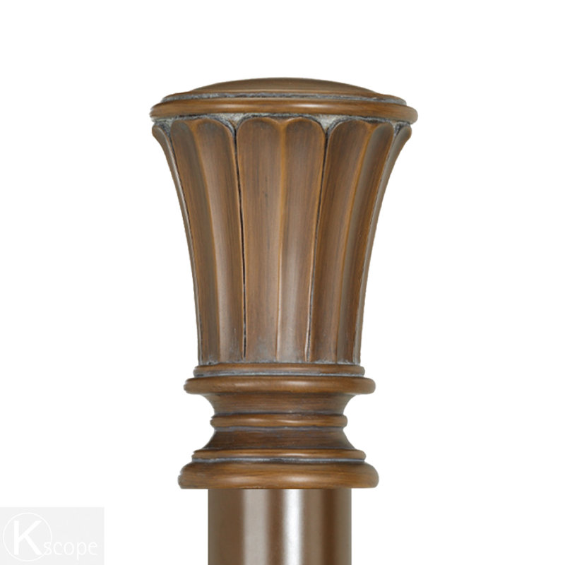 Tringle à rideaux simple 1,5 po Heberling, H 2,38 po x l 120 po x P 3,63 po, Marron