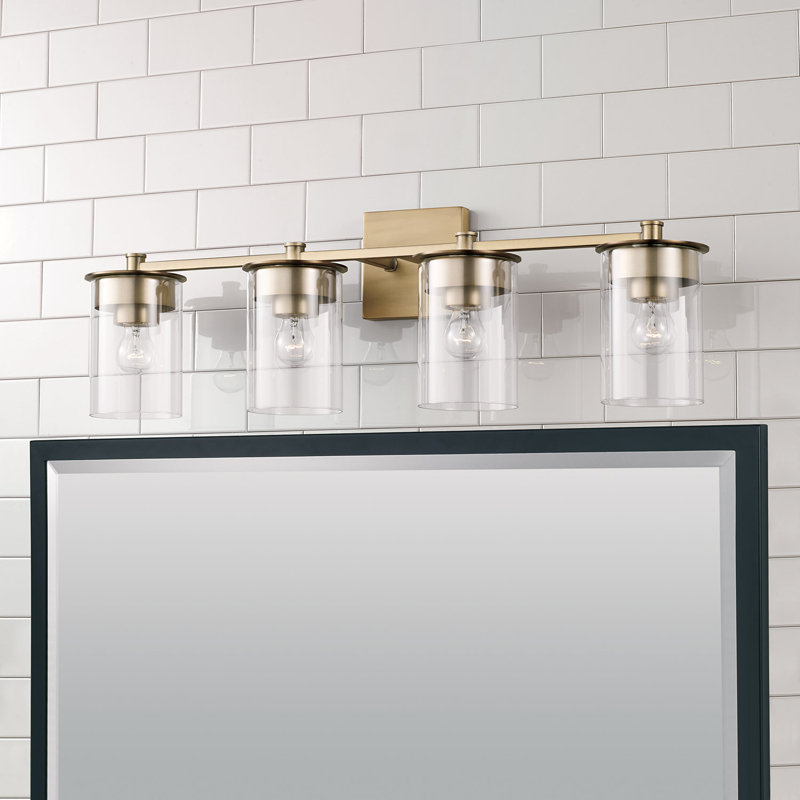 Elstone 4 - Light Dimmable Vanity Light, Aged Brass