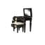 Meuble-lavabo noir avec tabouret - bois d'hévéa, siège et tablette de tiroir