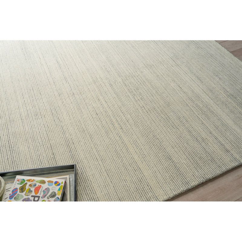 Benton Hand Tufted New Zealand Wool Gray/Ivory Area Rug, 10'X14'