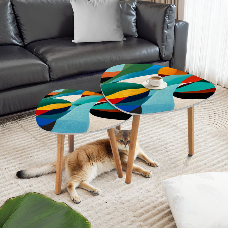 Ensemble de 2 tables basses gigognes Triangle