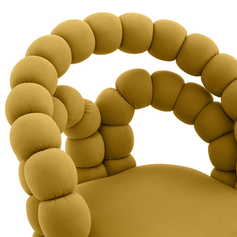 Ensemble de 4 chaises de salle à manger Puffy, 4, Jaune