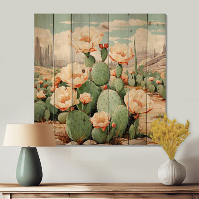 Cloots - art mural floral sur bois de pin naturel