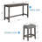 4 Piece Bar Table Set With Power Outlet,Bar Table Set With Chairs,Sofa Bar Table With Stools,Behind Couch Table With 3 Padded Stools,For Living Room,Dining Room, Dark Grey