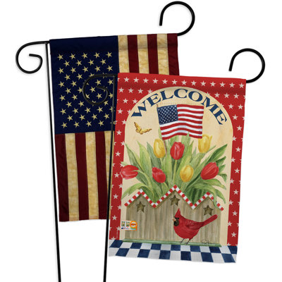 Drapeau de jardin décoratif en polyester 19 x 13 po Pashkhi