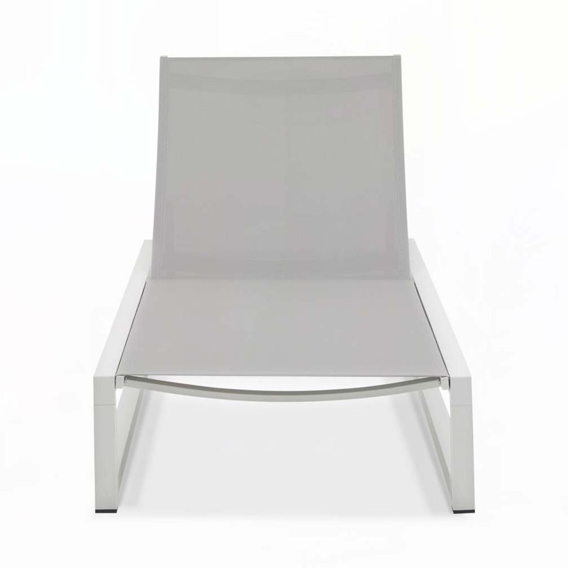 Outdoor Chaise Lounge with 5-Level Adjustable,Durable Aluminum Frame & PVC-coated polyester Mesh