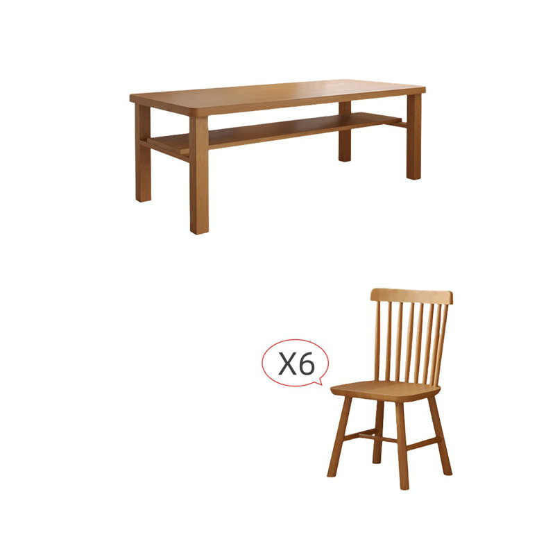 Ensemble de table de salle à manger rectangulaire simple en bois massif, H 29,5 po x L 63 po x l 27,5 po