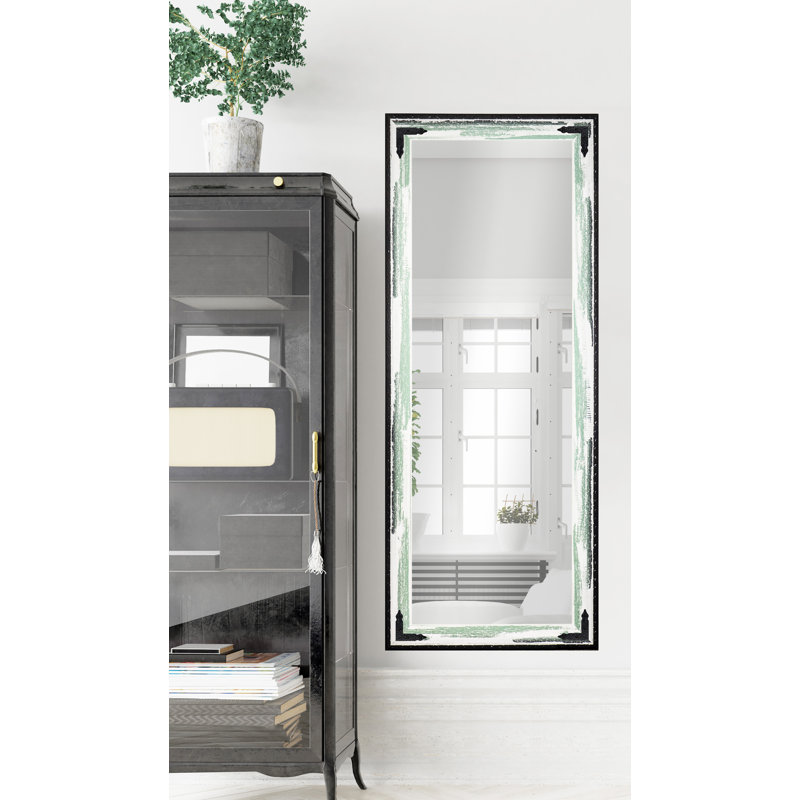 Kasota Solid Wood Flat Mirror, 59.5" H x 20.5" W, Seafoam