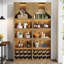 Armoire à vin de 86,6 po de hauteur avec rayure légère et tablettes ouvertes pour la salle à manger de cuisine