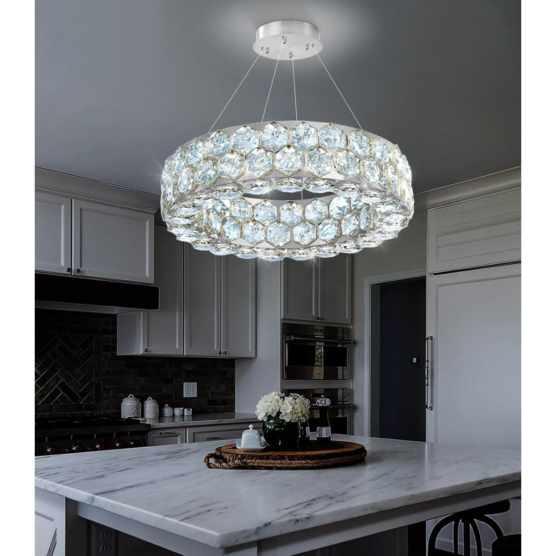Lustre en cristal Modern, Argent argent
