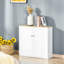 Buffet, armoire de cuisine, armoire à café avec portes à persiennes doubles et tablette réglable pour le salon, couloir, blanc