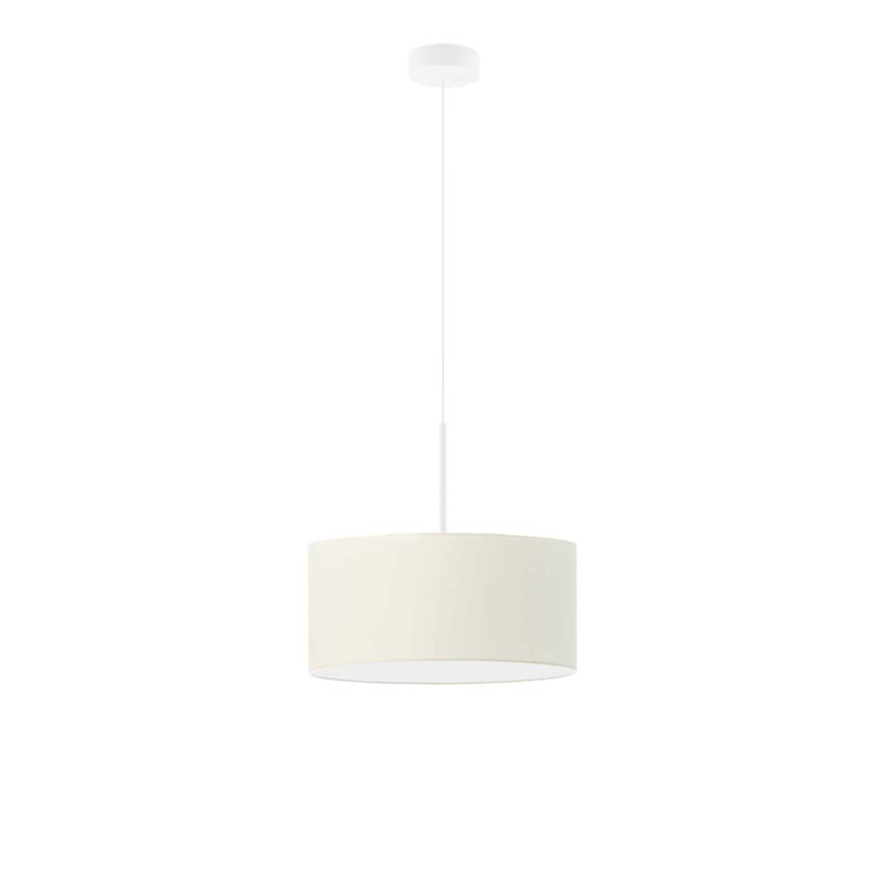 Aubrynn 1 - Light Drum Pendant, White, Ecru