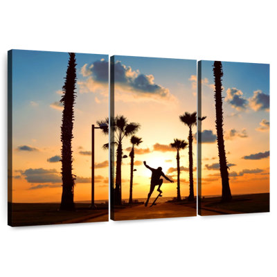 Skateboarding Sunset Shadow