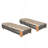 Outdoor  Acacia Wood Patio Adjustable Lounge Chair - Uncushioned For Backyard Pool Garden-Grey Rope & Natural Iron