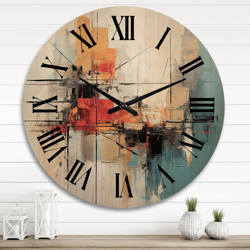 Horloge murale en bois massif Mulgrave, Très grand