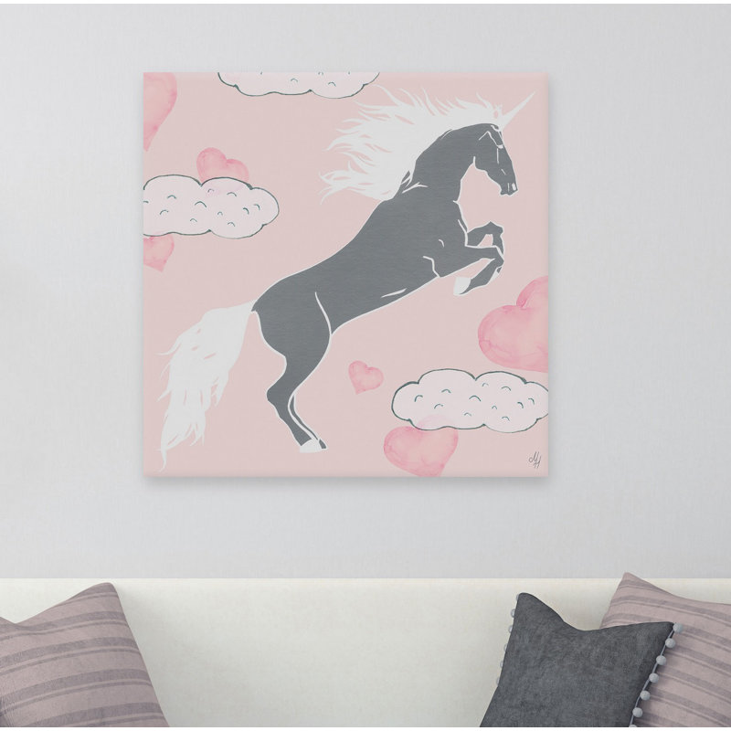 Reproduction de licorne nuageuse sur toile tendue Laudalino, H 32 po x l 32 po